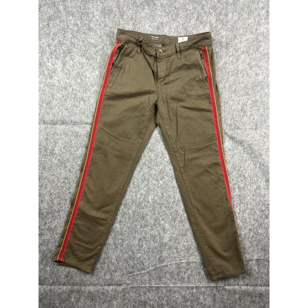 Adriano Goldschmied Womens The Caden Side Stripes Dark Brown Tailored Pants 25R